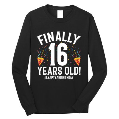 Feb 29th Leap Year 2024 16 Years Old Birthday Party Gifts Long Sleeve Shirt