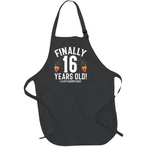 Feb 29th Leap Year 2024 16 Years Old Birthday Party Gifts Full-Length Apron With Pockets