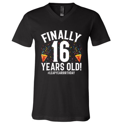 Feb 29th Leap Year 2024 16 Years Old Birthday Party Gifts V-Neck T-Shirt