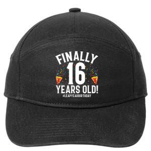 Feb 29th Leap Year 2024 16 Years Old Birthday Party Gifts 7-Panel Snapback Hat