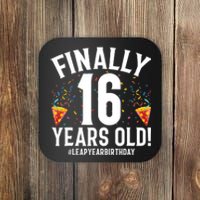 Feb 29th Leap Year 2024 16 Years Old Birthday Party Gifts Coaster