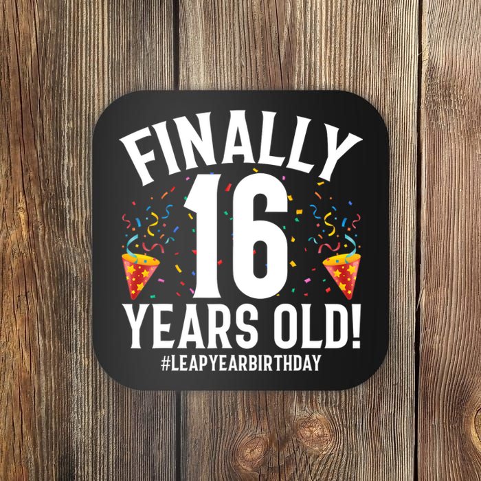 Feb 29th Leap Year 2024 16 Years Old Birthday Party Gifts Coaster