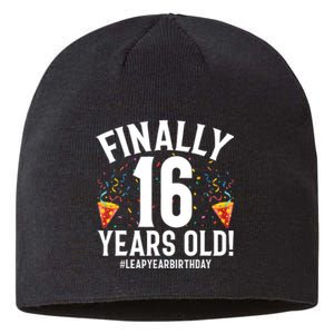 Feb 29th Leap Year 2024 16 Years Old Birthday Party Gifts Sustainable Beanie