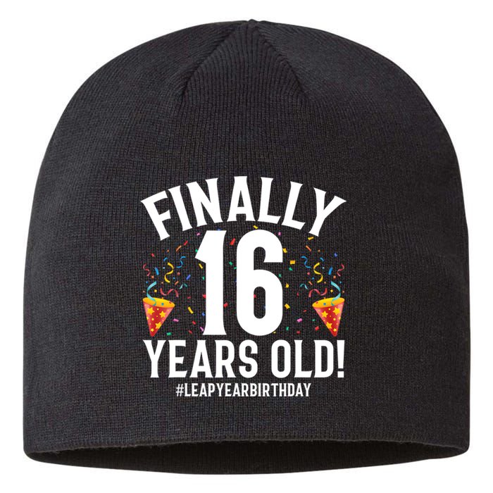 Feb 29th Leap Year 2024 16 Years Old Birthday Party Gifts Sustainable Beanie