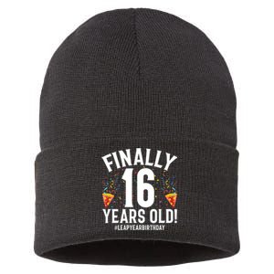 Feb 29th Leap Year 2024 16 Years Old Birthday Party Gifts Sustainable Knit Beanie