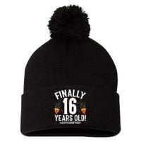 Feb 29th Leap Year 2024 16 Years Old Birthday Party Gifts Pom Pom 12in Knit Beanie