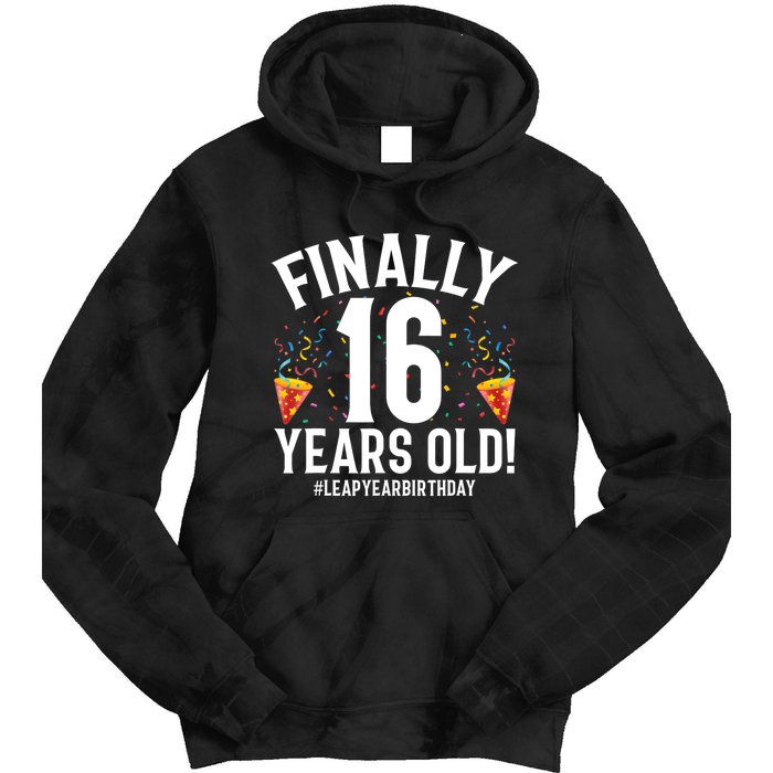 Feb 29th Leap Year 2024 16 Years Old Birthday Party Gifts Tie Dye Hoodie