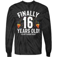 Feb 29th Leap Year 2024 16 Years Old Birthday Party Gifts Tie-Dye Long Sleeve Shirt