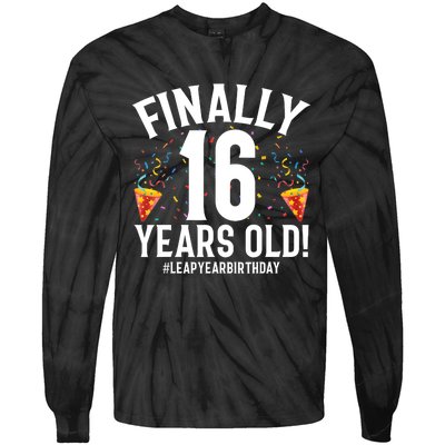 Feb 29th Leap Year 2024 16 Years Old Birthday Party Gifts Tie-Dye Long Sleeve Shirt