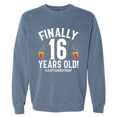 Feb 29th Leap Year 2024 16 Years Old Birthday Party Gifts Garment-Dyed Sweatshirt