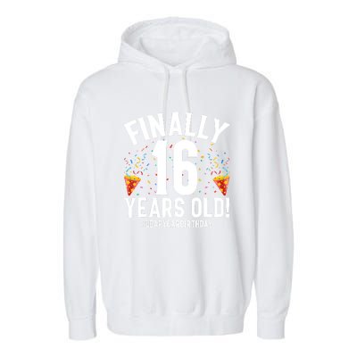 Feb 29th Leap Year 2024 16 Years Old Birthday Party Gifts Garment-Dyed Fleece Hoodie