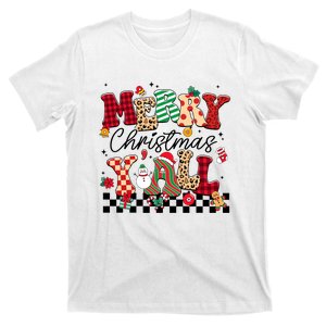 Family 2024 Merry Christmas YAll Buffalo Plaid Red Pajamas T-Shirt