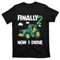 Finally 2 Now I Drive 2nd Birthday Party Boy Tractor T-Shirt