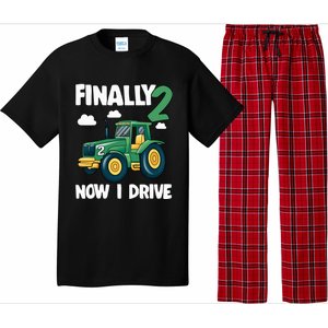 Finally 2 Now I Drive 2nd Birthday Party Boy Tractor Pajama Set