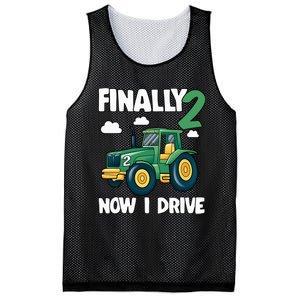 Finally 2 Now I Drive 2nd Birthday Party Boy Tractor Mesh Reversible Basketball Jersey Tank