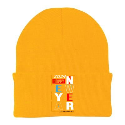 Festive 2024 New Year Celebration Graphic Knit Cap Winter Beanie