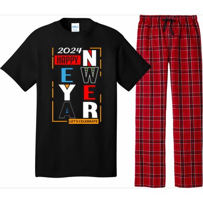 Festive 2024 New Year Celebration Graphic Pajama Set