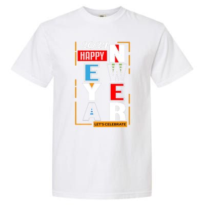 Festive 2024 New Year Celebration Graphic Garment-Dyed Heavyweight T-Shirt