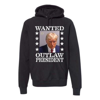 Funny 2024 Outlaw President Mugshot Premium Hoodie