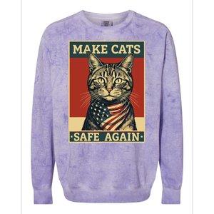 Funny 2024 Presidential Election Make Cats Safe Again Colorblast Crewneck Sweatshirt