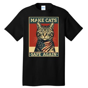 Funny 2024 Presidential Election Make Cats Safe Again Tall T-Shirt