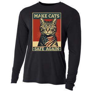 Funny 2024 Presidential Election Make Cats Safe Again Cooling Performance Long Sleeve Crew