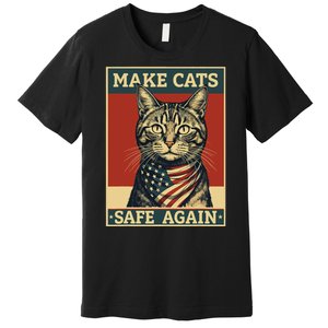 Funny 2024 Presidential Election Make Cats Safe Again Premium T-Shirt