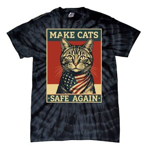 Funny 2024 Presidential Election Make Cats Safe Again Tie-Dye T-Shirt