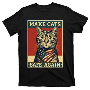 Funny 2024 Presidential Election Make Cats Safe Again T-Shirt