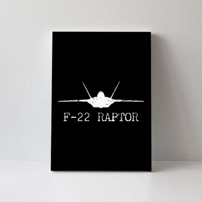 F 22 Raptor Fighter Jet Distressed Silhouette Front And Back Canvas