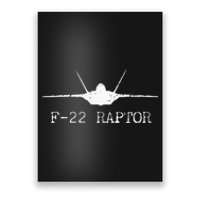 F 22 Raptor Fighter Jet Distressed Silhouette Front And Back Poster