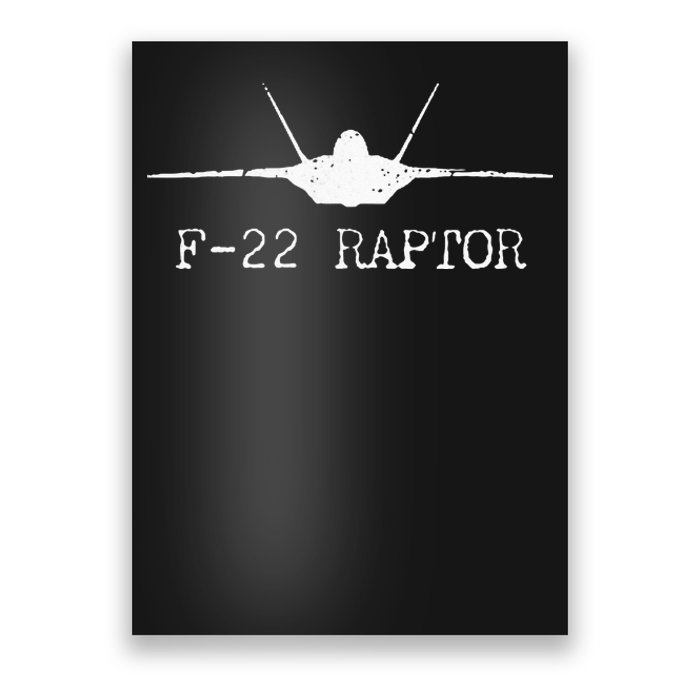 F 22 Raptor Fighter Jet Distressed Silhouette Front And Back Poster