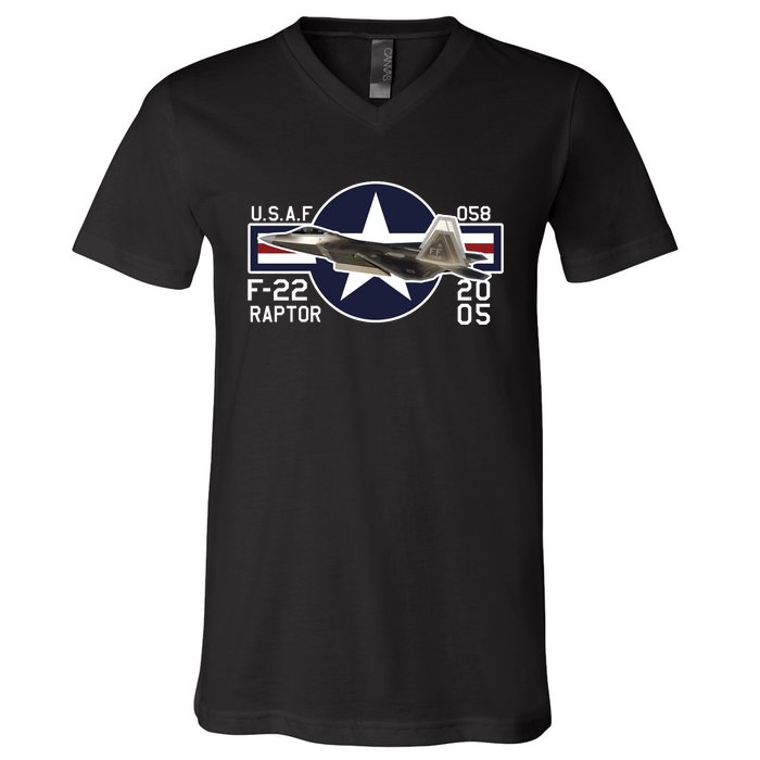 F 222 Raptor USAF V-Neck T-Shirt