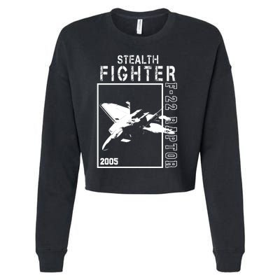 F 22 Raptor Stealth Fighter Cropped Pullover Crew