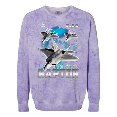 F 22 Raptor Stealth Bootleg Colorblast Crewneck Sweatshirt