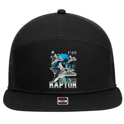 F 22 Raptor Stealth Bootleg 7 Panel Mesh Trucker Snapback Hat