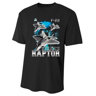 F 22 Raptor Stealth Bootleg Performance Sprint T-Shirt