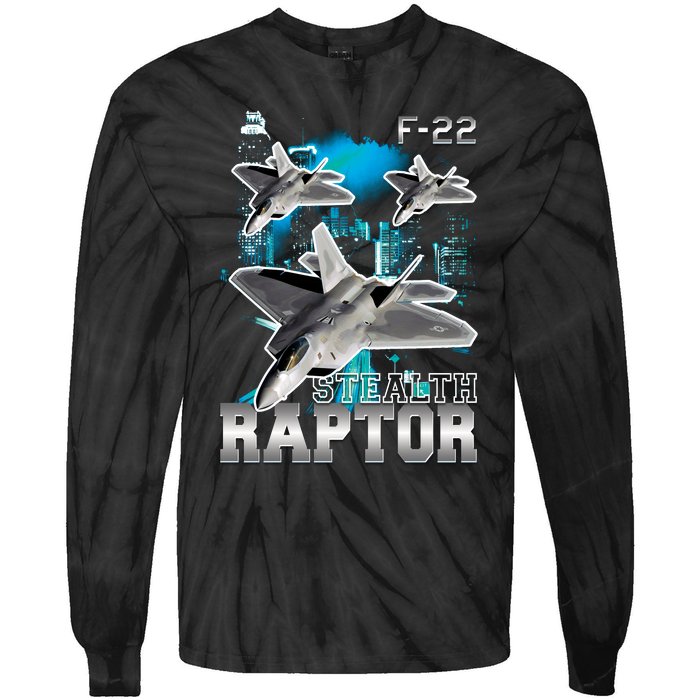 F 22 Raptor Stealth Bootleg Tie-Dye Long Sleeve Shirt