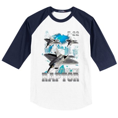 F 22 Raptor Stealth Bootleg Baseball Sleeve Shirt