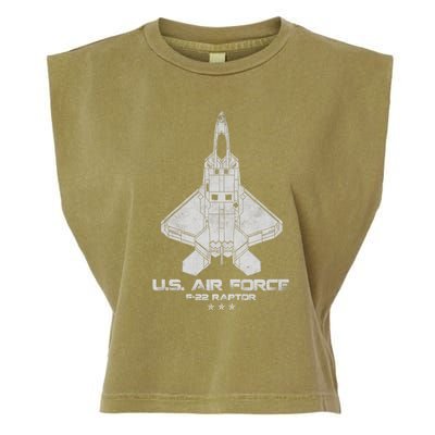 F 22 Raptor Stealth Bootleg Garment-Dyed Women's Muscle Tee