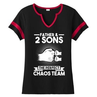 Father & 2 Sons The perfect chaos team Father Ladies Halftime Notch Neck Tee