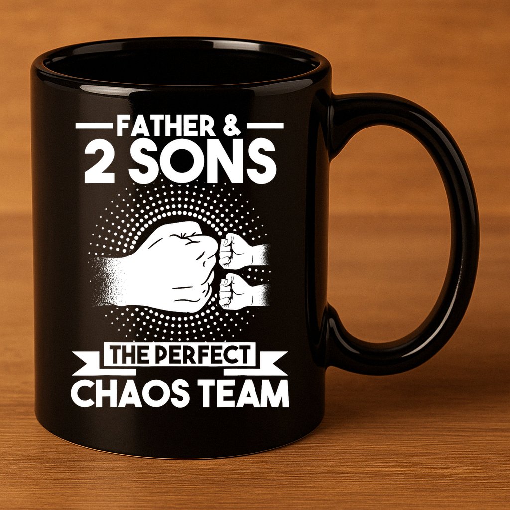 Father & 2 Sons The perfect chaos team Father 11oz C Handle Ceramic Mug