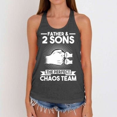Father & 2 Sons The perfect chaos team Father Women's Knotted Racerback Tank