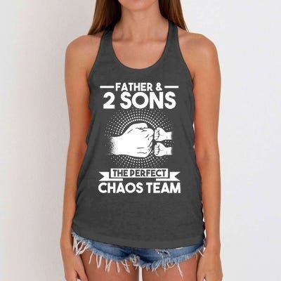 Father & 2 Sons The perfect chaos team Father Women's Knotted Racerback Tank