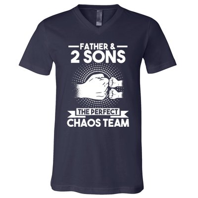 Father & 2 Sons The perfect chaos team Father V-Neck T-Shirt