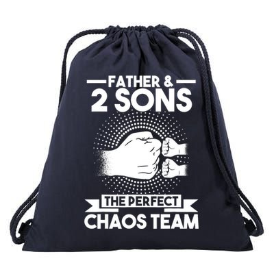Father & 2 Sons The perfect chaos team Father Drawstring Bag
