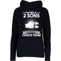 Father & 2 Sons The perfect chaos team Father Womens Funnel Neck Pullover Hood