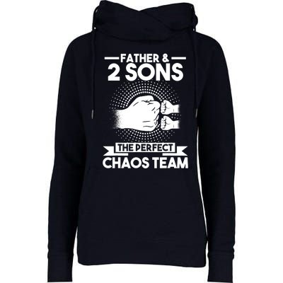 Father & 2 Sons The perfect chaos team Father Womens Funnel Neck Pullover Hood