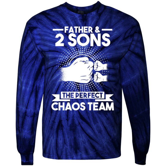 Father & 2 Sons The perfect chaos team Father Tie-Dye Long Sleeve Shirt