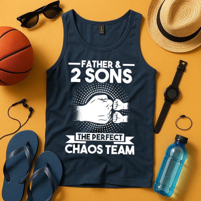 Father & 2 Sons The perfect chaos team Father Tank Top